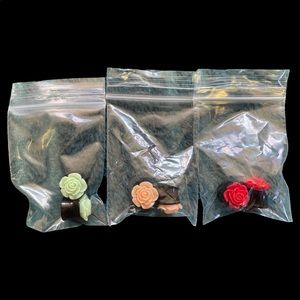 3 NEW Pairs of 12mm Rose Plugs